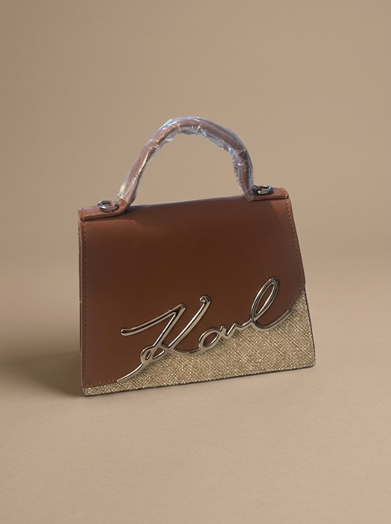 Glitter Panel Top Handle Bag