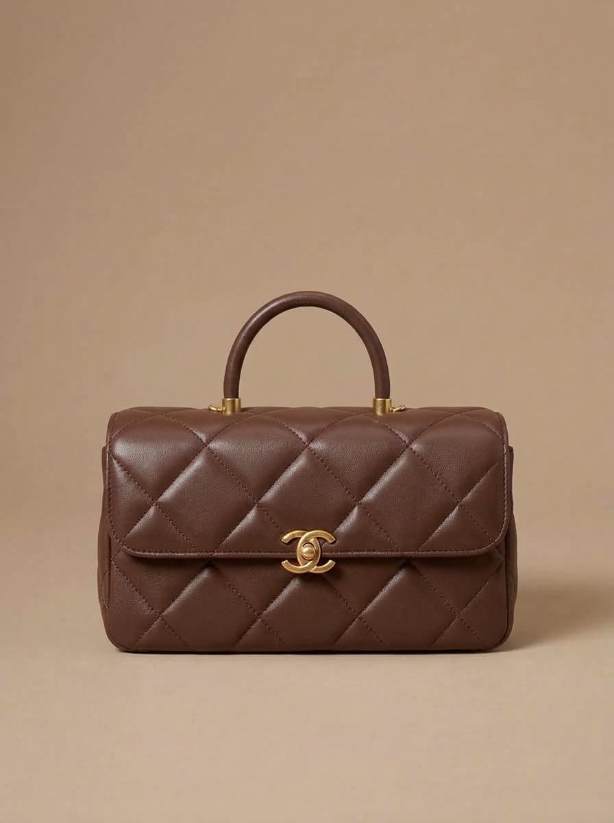 Classic Brown Quilted Handbag