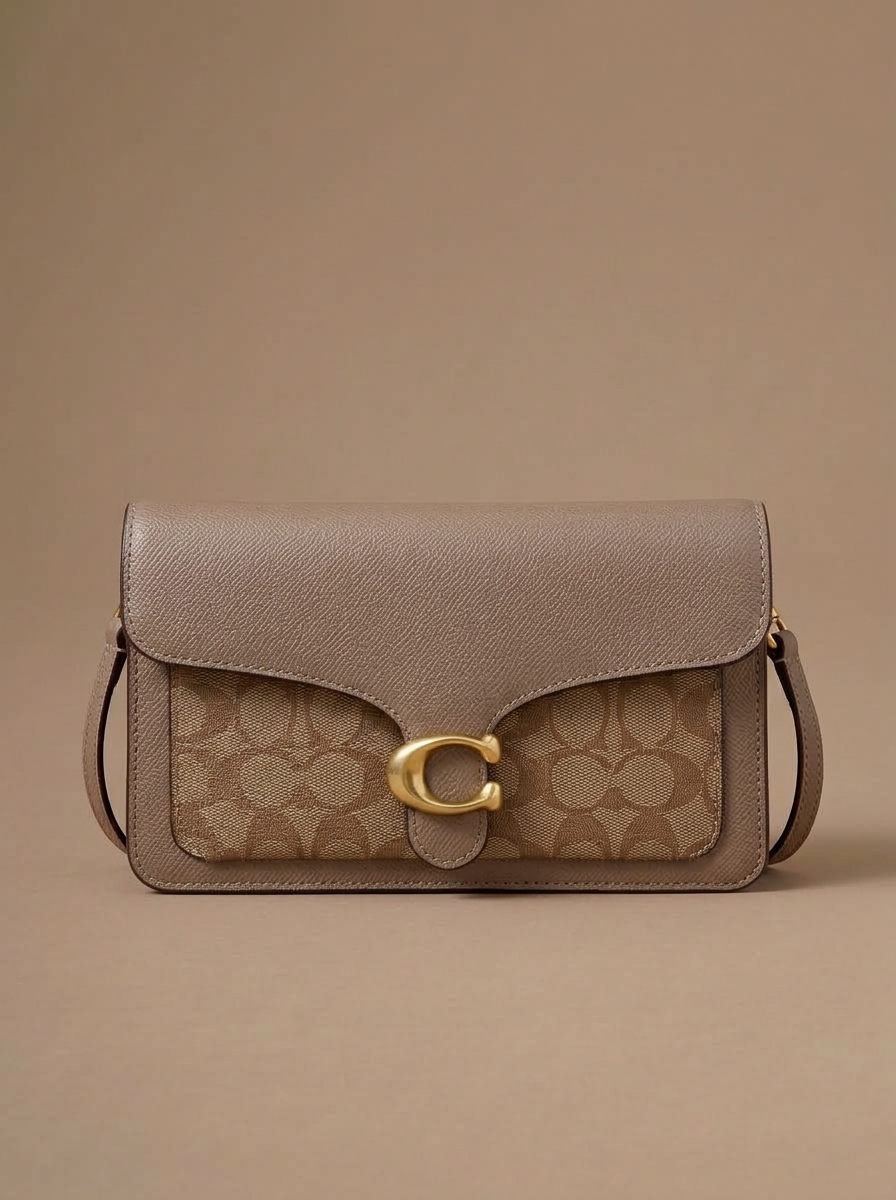 Beige Signature Canvas Crossbody