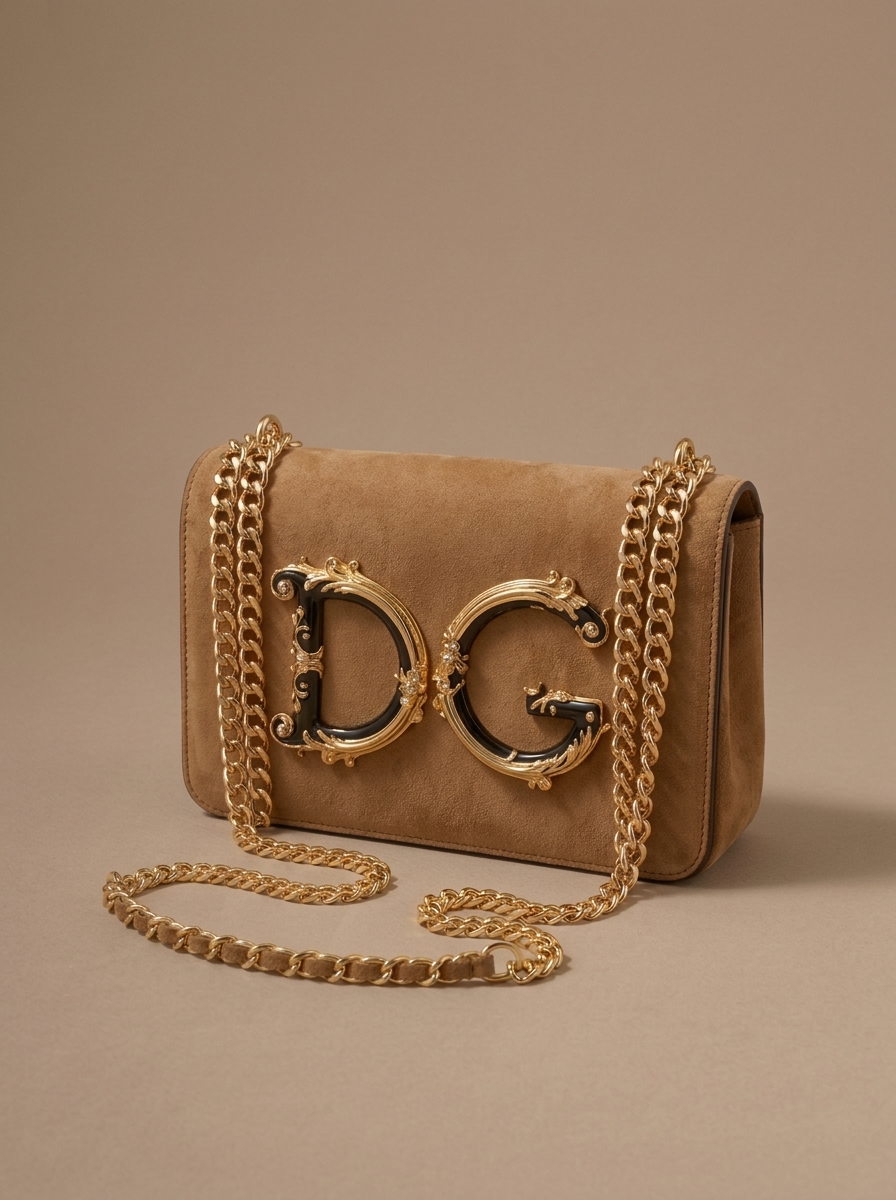 Brown Suede Statement Bag