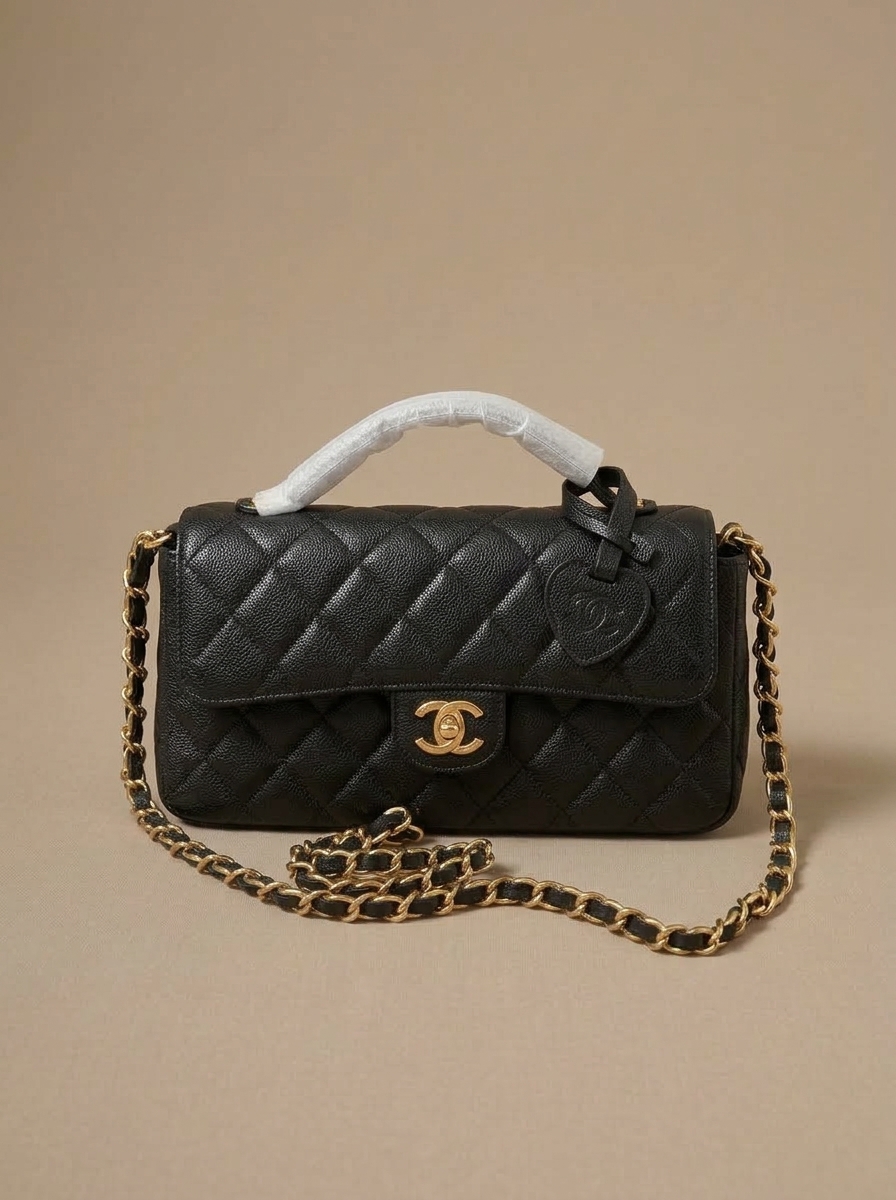 Black Quilted Chain Bag