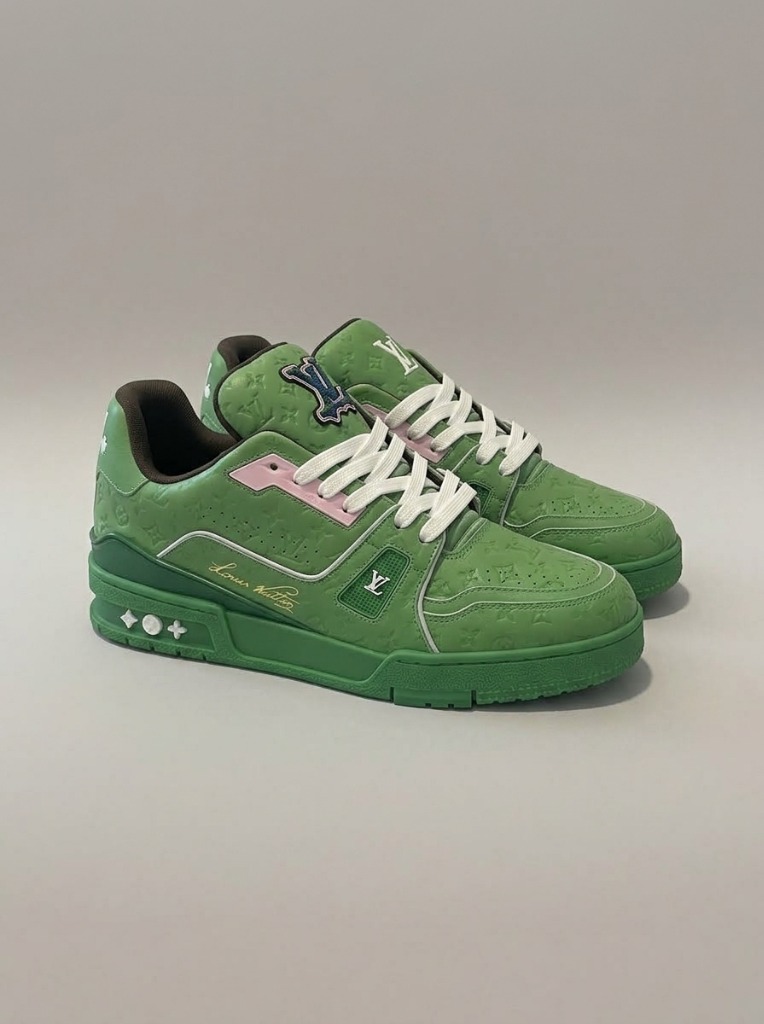 LV Trainer Sneaker Green (Side)
