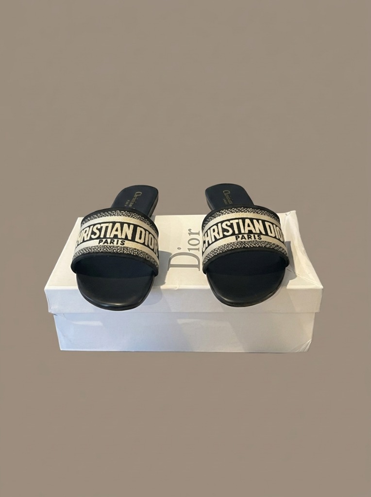 Dior Canvas Slide Sandals