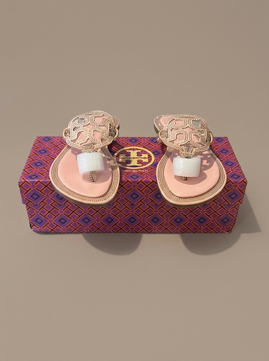 Tory Burch Pink Rhinestone Sandals