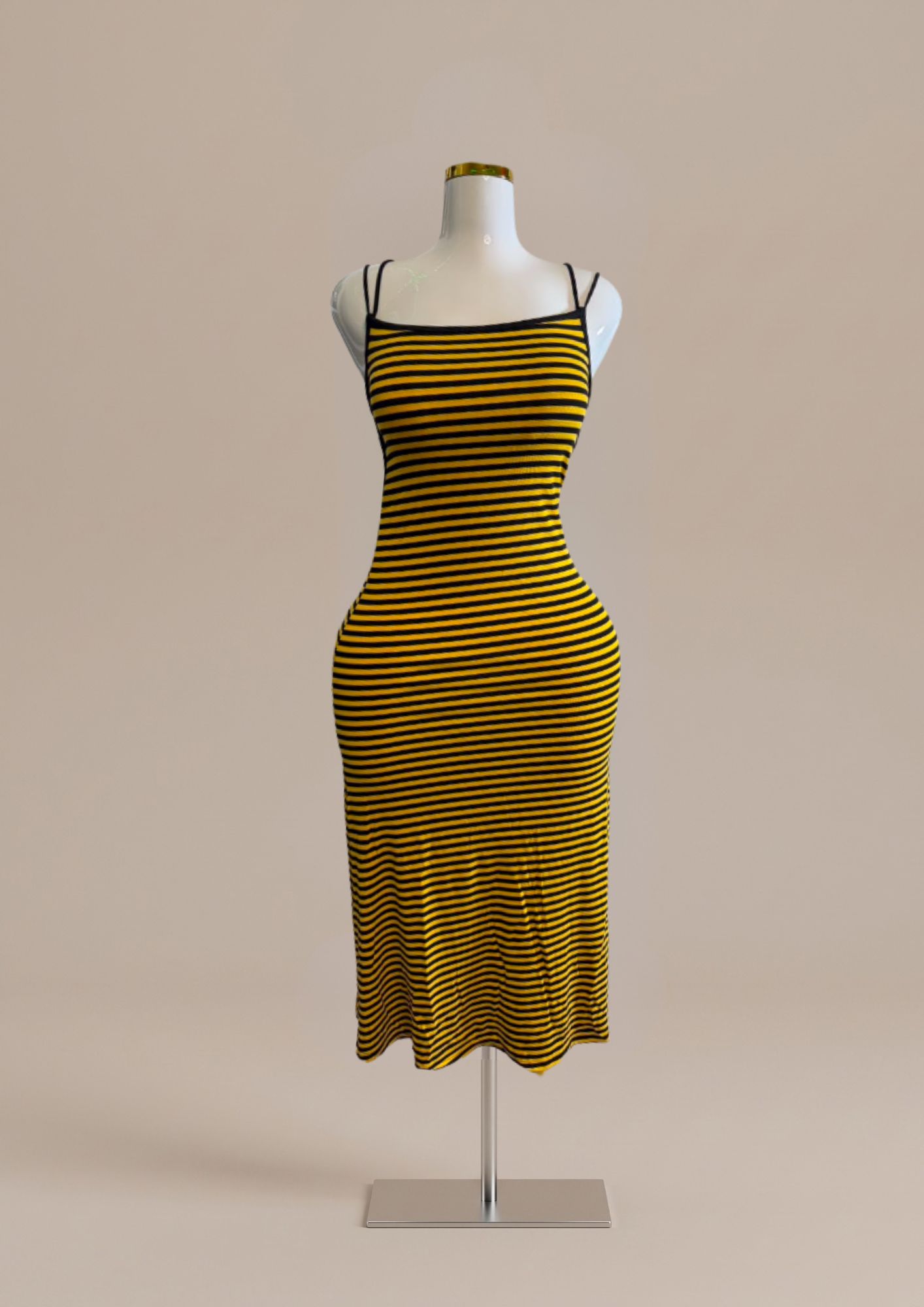 The Stripe Edit - Open Back Bodycon Midi Dress