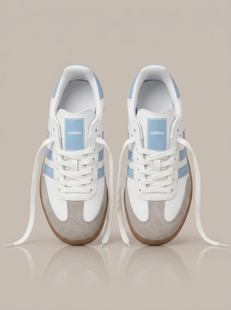 Classic Retro Sneakers with Blue Stripes