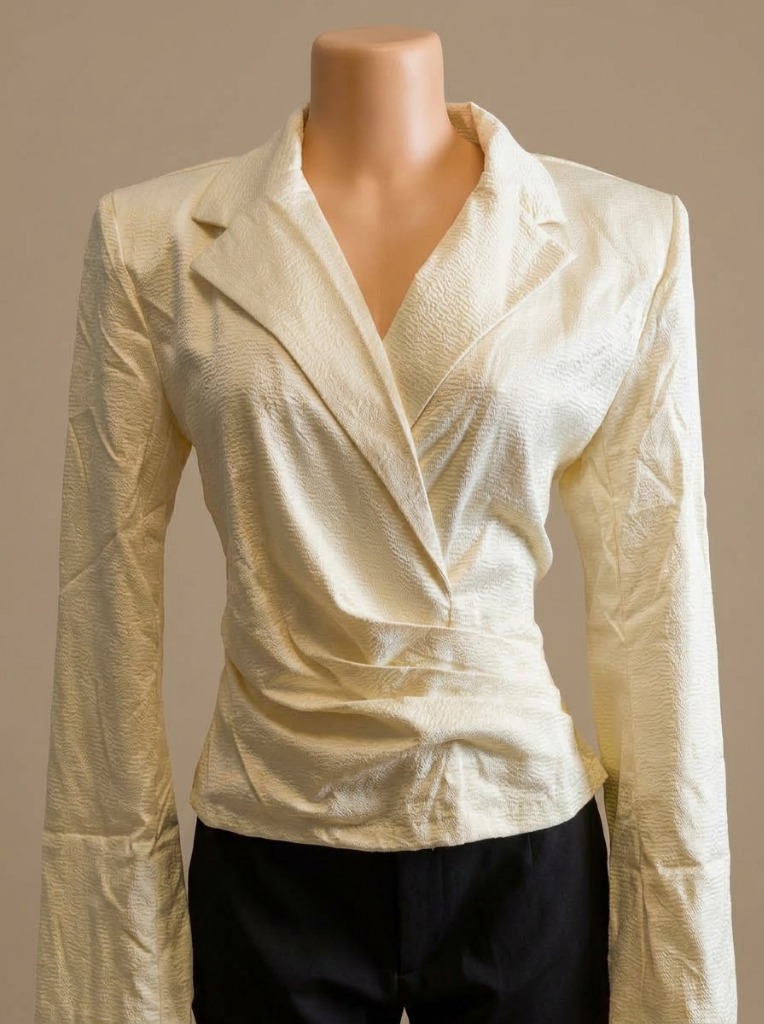 Cream Wrap Top and Shorts Set