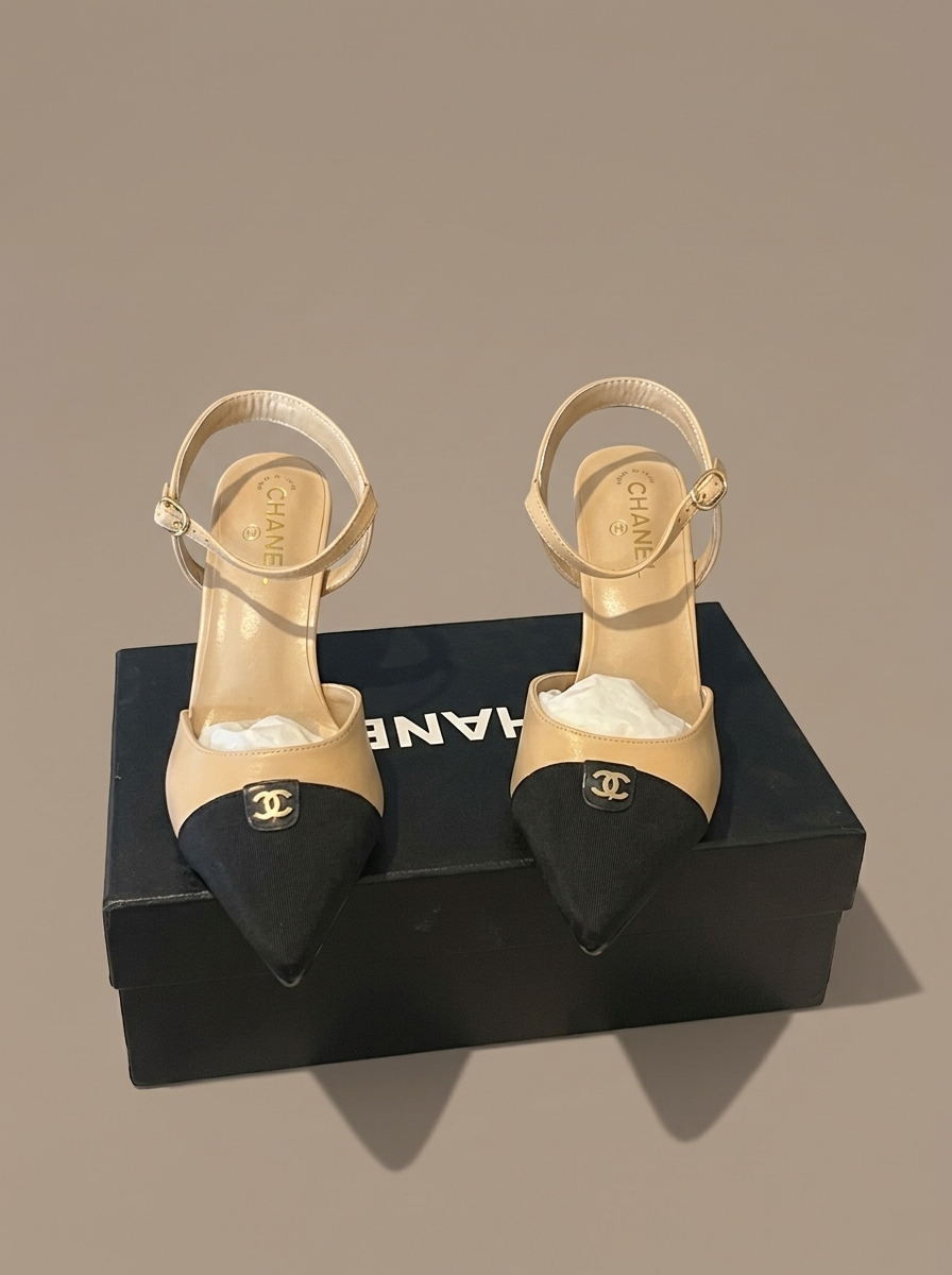 Chanel Two-Tone Slingback Pumps